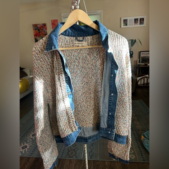 Blank NYC Jackets & Blazers - Blank NYC Colorful Knit and Denim Jean Jacket